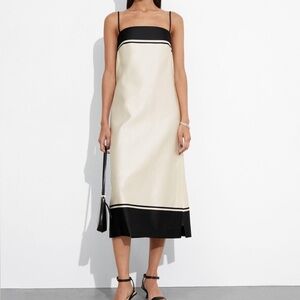 & Other Stories Strappy Satin Midi Dress